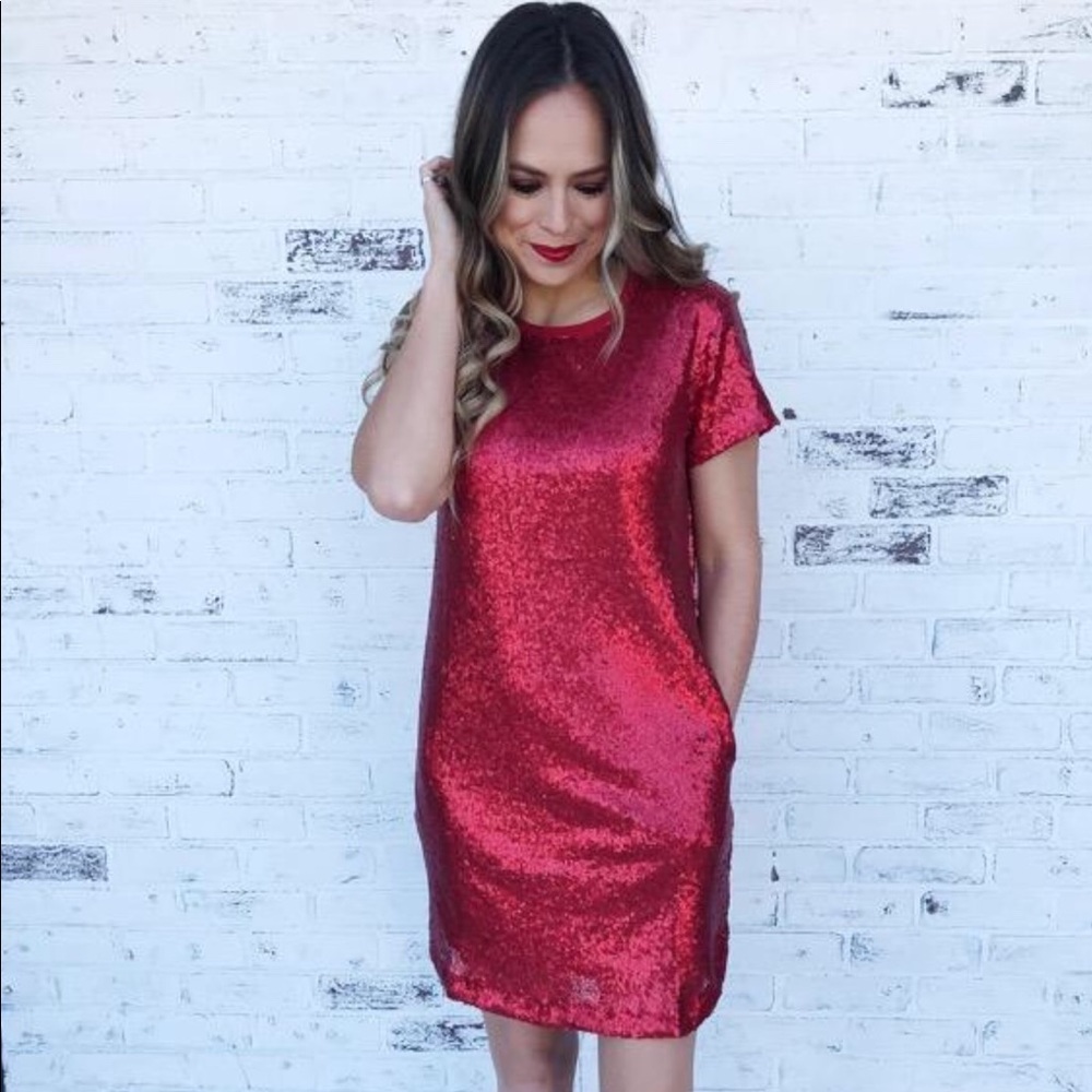 🏆HP👑Red Sequin Dress✨